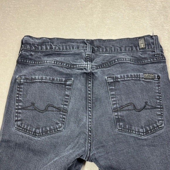 7 For All Mankind Faded Black Bootcut Embroidered Back Pocket Jeans Size 30 - Picture 2 of 16